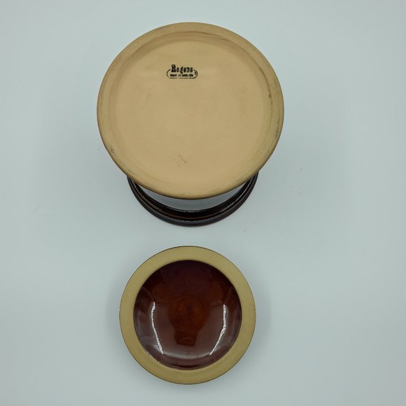 Rogers Pottery Brown Lidded Jar Brown Glaze Cookie Jar Canister Made in England - Picture 7 of 8